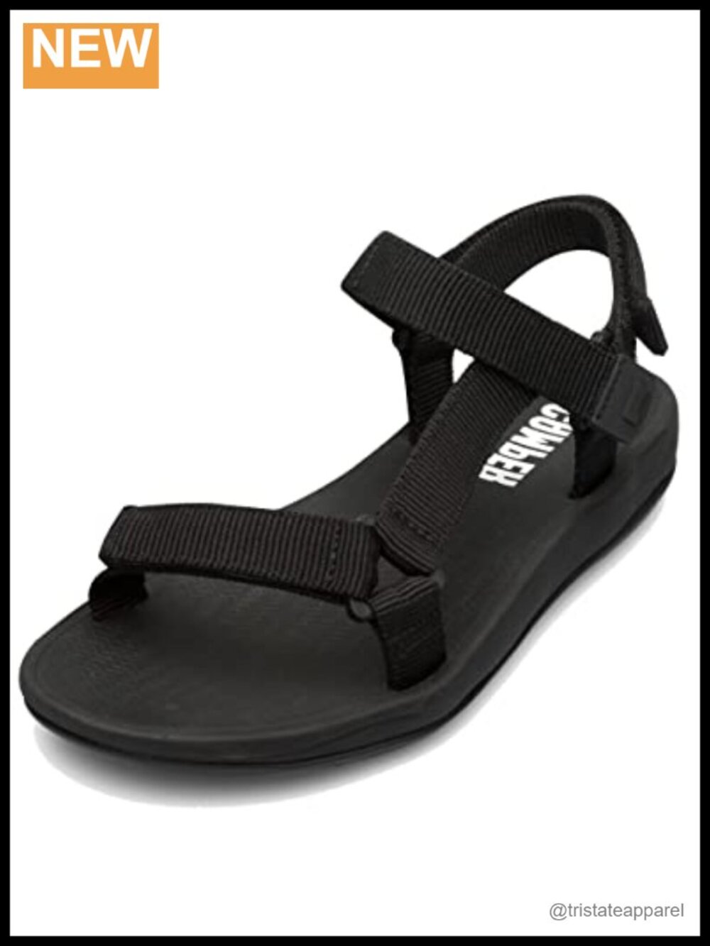 Recycled Polyester T-Strap Slide Sandals Lightweight Flat Sole